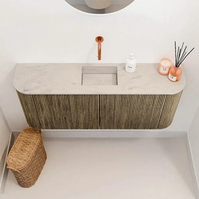 Mondiaz Joya DLux 105cm toiletmeubel ronding links/rechts dusk met wastafel faye midden zonder kraangat opalo