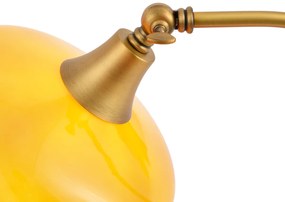 Klassieke tafellamp brons met oranje opaal glas - Clerk