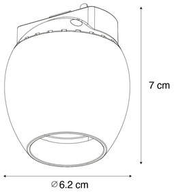 LED Moderne Spot / Opbouwspot / Plafondspot zwart voor railsysteem 1-fase 6W 3000K - Magnetic Zagaye Modern bol / globe / rond ovaal Binnenverlichting Lamp