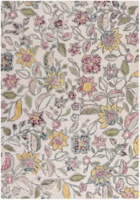 Handgetuft hoog-laag wollen vloerkleed Tania Floral