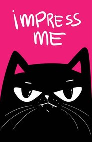 Ilustratie Black Cat with grumpy face. saying, Marianna Pashchuk