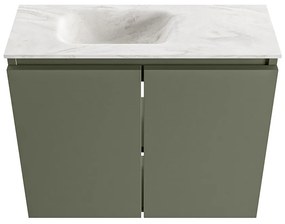 Mondiaz Ture DLux toiletmeubel 60cm army met wastafel ostra links zonder kraangat