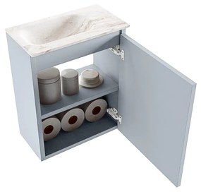 Mondiaz Ture DLux toiletmeubel 40cm clay met wastafel frappe links zonder kraangat