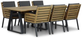 Tuinset 6 personen 240 cm Teak Old teak greywash Lifestyle Garden Furniture Dakota/Palta