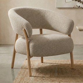 Fauteuil Met Houten Poten Naturel