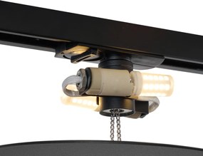 Moderne plafondlamp zwart voor railsysteem 1-fase 2-lichts - Iconic Pulley