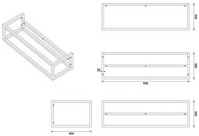 Brauer Believe frame voor wastafel 100cm gunmetal geborsteld PVD