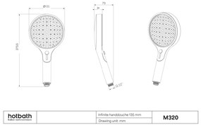 Hotbath Cobber M320 handdouche 13cm geborsteld nikkel