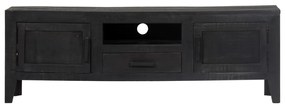 vidaXL Tv-meubel 118x30x40 cm massief mangohout zwart