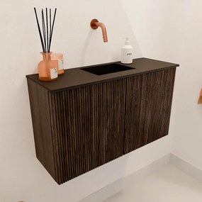 Mondiaz Joya 70cm toiletmeubel walnut met wastafel faye midden zonder kraangat urban