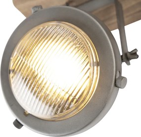 Industriële smart spot grijs met hout incl. 2 WiFi GU10 - Emado