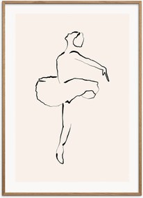 Ingelijste poster Dancer van eikenhout