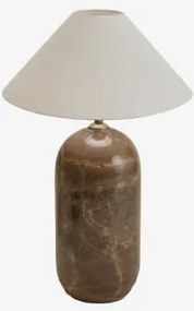 Tafellamp Van Natuurlijk Steen Yalvira Bruin Marmer Emperador & Wit Mat Ø35 Cm - ↑15 Cm Graciela - Sklum