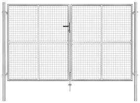 vidaXL Poort 306x200 cm gegalvaniseerd staal zilverkleurig