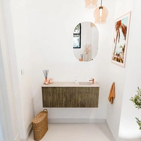 Mondiaz Joya DLux 100cm toiletmeubel dusk met wastafel faye rechts 1 kraangat frappe