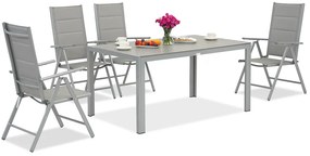 Verona polywood aluminium tuinset voor 4 personen Garden Point lichtgrijs