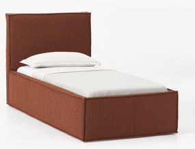 Bouclé gestoffeerd eenpersoonsbed Dream met opbergruimte