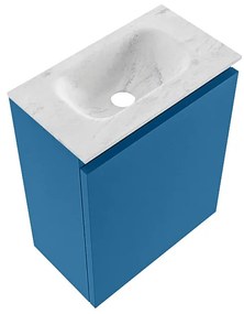 Mondiaz Ture DLux toiletmeubel 40cm jeans met wastafel opalo midden zonder kraangat