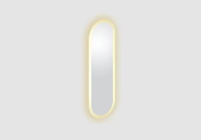 Clou Look at Me ovale spiegel met satijnrand en LED-verlichting 28x90cm