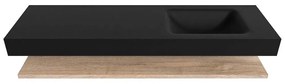 Zaro Alan badmeubel 160cm met planchet washed oak en vrijhangende wastafel cloud rechts zonder kraangat urban
