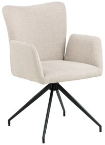 SARETTA Beige (stof Basel 24) - MODERNE GESTOFFEERDE DRAAISTOEL VOOR WOONKAMER/EETAMER/LOFT KANTOOR