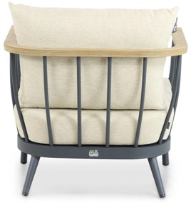 Stoel en Bank Loungeset 5 personen Aluminium/Teak Grijs  Apple Bee Condor