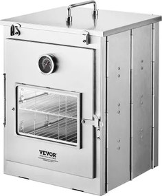 VEVOR Opvouwbare Campingkachel Draagbare Campingkachels van Roestvrij Staal met 3-laags Grill, Handvat en Thermometer, Te Gebruiken met Houtvuur, Propaangaskachels voor het Bakken van Brood, Pizza en Koken in de Buitenlucht