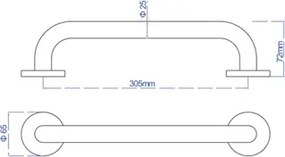 Plieger Vigo badgreep 30cm chroom
