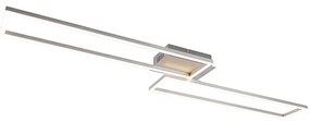LED Plafondlamp langwerpig staal 3-staps dimbaar - Plazas Novo Modern Binnenverlichting Lamp