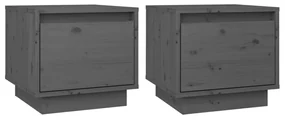 vidaXL Nachtkastjes 2 st 35x34x32 cm massief grenenhout grijs