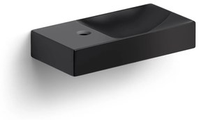 Clou Vale keramische fontein 38cm met kraangat links zwart mat