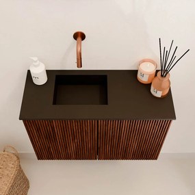 Mondiaz Joya 60cm toiletmeubel ruby met wastafel faye links zonder kraangat urban