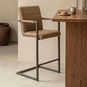 Stoere Barstoel Industrieel Bull Brown