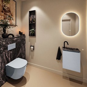 Mondiaz Ture DLux toiletmeubel 40cm clay met wastafel lava rechts met kraangat