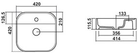 Plieger Fresno opbouwwastafel met kraangat 42x42cm wit