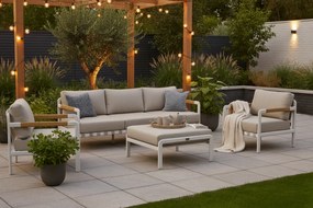 Stoel en Bank Loungeset 5 personen Aluminium/rope Wit  Coco Avellino