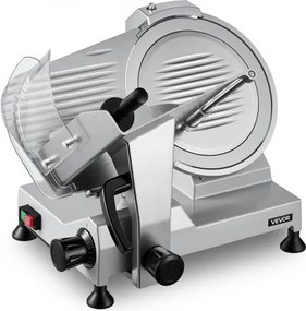 VEVOR elektrische vleessnijmachine met 300 mm mes, 320 W vermogen, universele vleessnijmachine met geïntegreerde slijper en instelbare snijdikte van 0-15 mm, geschikt voor bevroren vlees en ham.