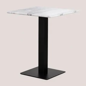 Vierkante Bar Tafel Van Livanto Marmer Zwart & ↔︎ 60 Cm & Wit Marmer Guangxi - Sklum