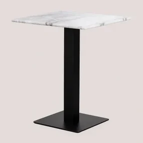 Vierkante Bartafel In Livanto-marmer Wit Marmer & ↔︎ 60 Cm & Zwart - Sklum