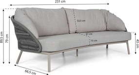 Stoel en Bank Loungeset 4 personen Rope Zand/Beige  Santika Furniture Santika