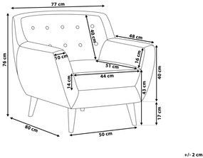 Fauteuil stof lichtgrijs MOTALA Beliani