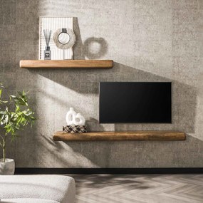 Trendy Mangohouten Wandplank - 168x35x10cm.