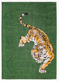 Platgeweven jacquard vloerkleed Tiger
