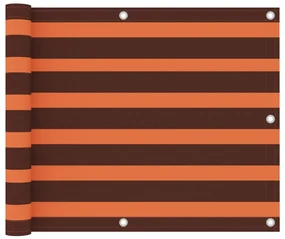 vidaXL Balkonscherm 75x400 cm oxford stof oranje en bruin