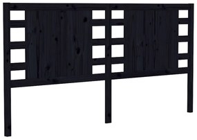 vidaXL Hoofdbord 146x4x100 cm massief grenenhout zwart