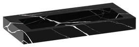 Sanituba Nature badmeubel 100cm sahara  met wastafel Artificial Marble Nero Marquina geen kraangaten