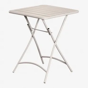 Janti Opvouwbare Vierkante Tuintafel 60x60 Cm Van Staal Tapioca Beige - Sklum