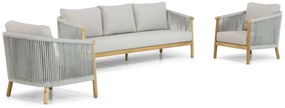 Stoel en Bank Loungeset 5 personen Aluminium/rope Grijs  Lifestyle Garden Furniture Bloom
