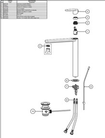 Paffoni Candy verhoogde wastafelmengkraan met afvoerplug chroom