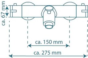 Schutte London thermostatische badmengkraan chroom